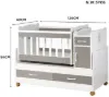 Picture of R AND E Multifunctional Baby Cot – Integrated Changing Station & Drawers 602 Cot (White, Grey)