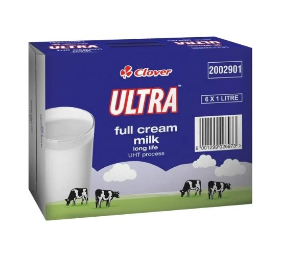 Clover Ultra UHT Full Cream Milk 6 x 1L