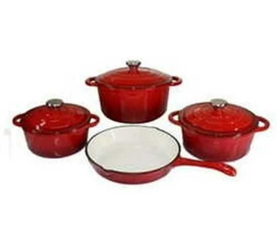 Cast Iron Pots MM101 Non-Stick Coated Cast Iron Cookware Set (7 - Piece)