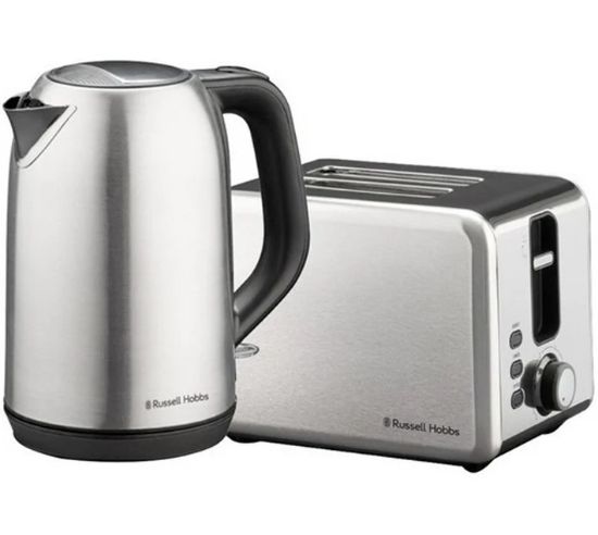 Russell Hobbs Toaster & Kettle Combo 1000 W Manual Pop Up Toaster (Grey)